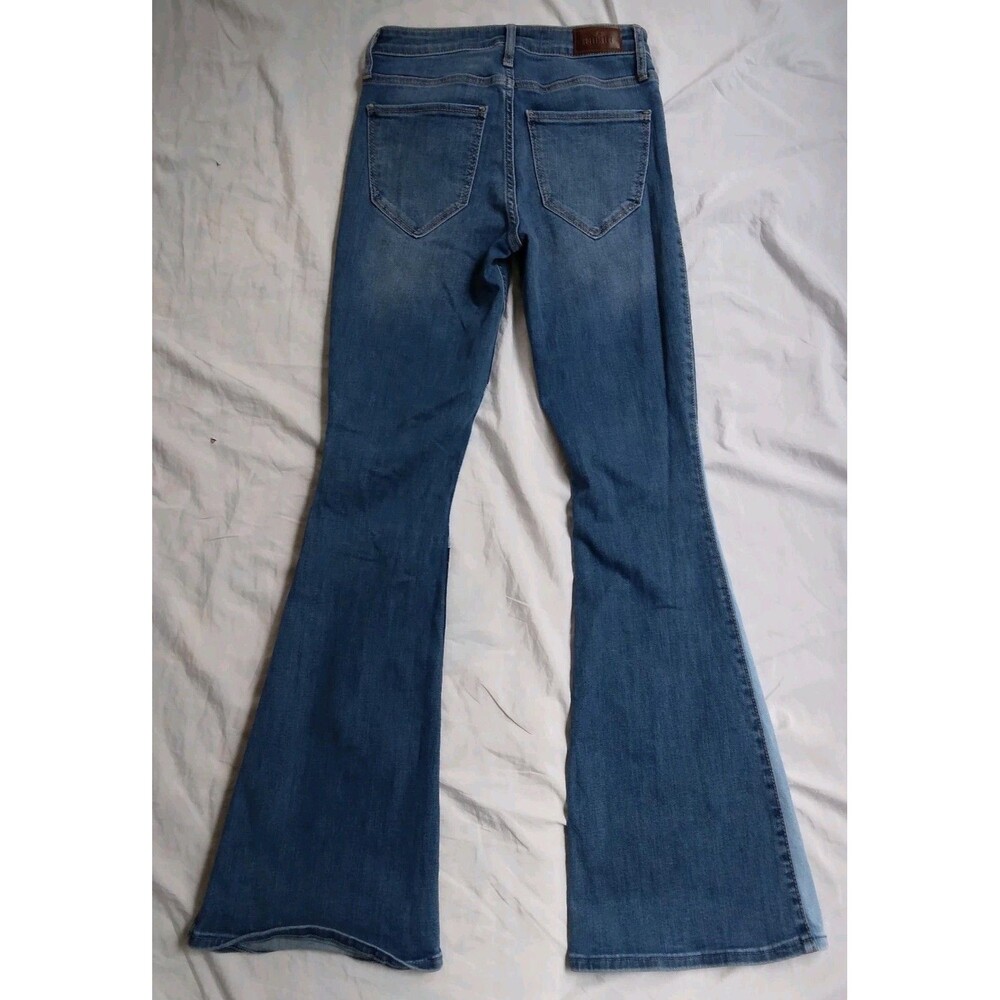 Hollister High Rise Vintage Flare Blue Jeans Patchwork Hippie Festival Women's 3 - Picture 11 of 13